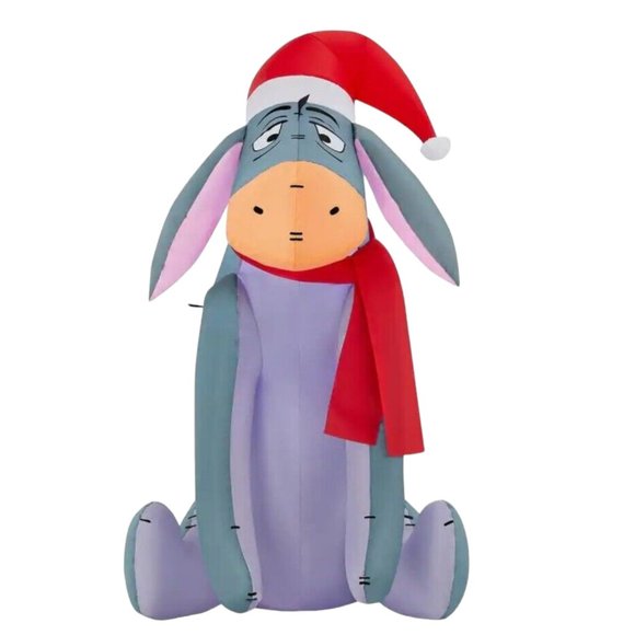 3.5 Ft Eeyore Donkey LED Airblown Inflatable Christmas Light Up Yard Gemmy NEW - Picture 6 of 6